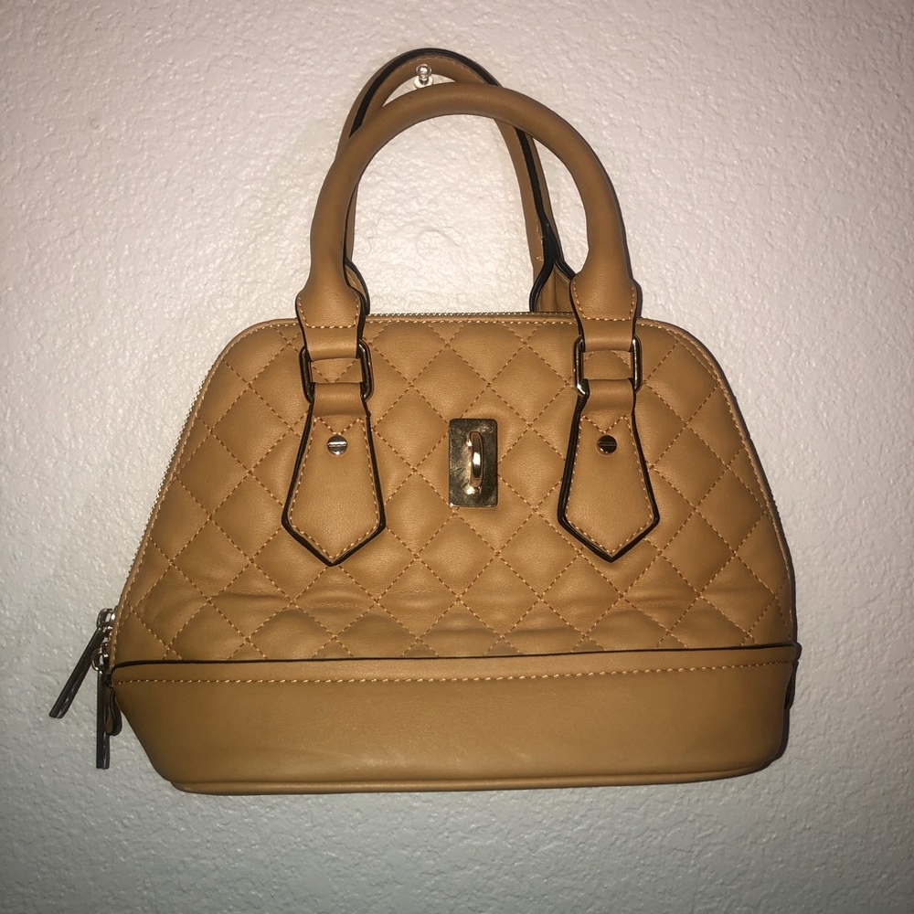 Faux leather mustard yellow mini bag purse y2k